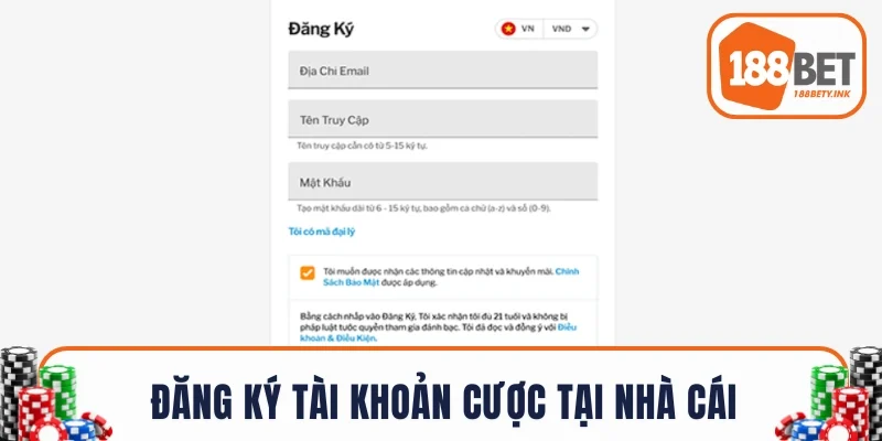 Đăng ký nick cược nhanh chóng tại nhà cái